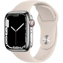 Смарт-годинник Apple Watch Series 7 GPS + Cellular 45mm Silver Stainless Steel with Starlight Sport Band (MKJD3) [62622]