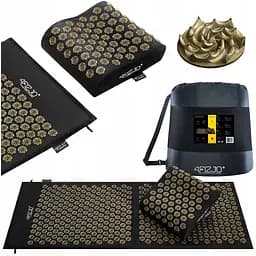 Килимок акупунктурний 4FIZJO Eco Mat XL Аплікатор Кузнєцова з подушкою 110 x 42 см 4FJ0383 Black/Gold (P-5907739313843) - мініатюра 2