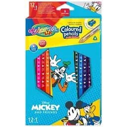 Карандаши цветные Colorino Mickey трехгранные с точилкой 12 шт. 13 цветов (89847PTR)
