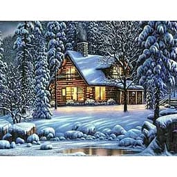 Алмазна мозаїка 40*50 см зі стразами на підрамнику Напередодні свята