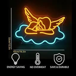 Знак Neon Sleep Angel для спальні, прикраса стін, прикраса спальні, ідея подарунка на День Святого Валентина, прикраса - мініатюра 2