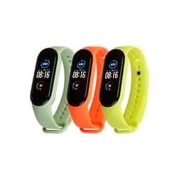 Комплект силіконових ремінців для фітнес браслетів Xiaomi Mi Band 5/6/7, Silicone, neon check, зі зручною застібкою, на фітнес трекер та смарт годинник, ArmorStandart (ARM57626)