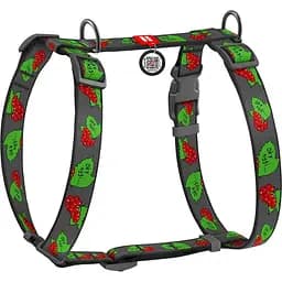 Шлея для собак Waudog Nylon Шотландка зелена, H-подібна, анатомічна, L (50-90х60-100х2,5 см), сірий (5150-0228)