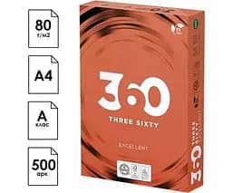 360 Excellent, 500 аркушів, Папір офісний, білий, А4, Клас А, 80г/м2