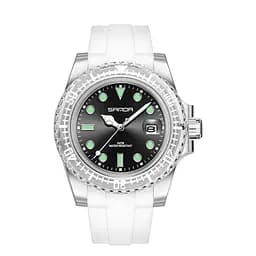 Наручний годинник чоловічий 9007 White-Black Sanda acs0030966