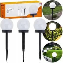 Светильник OldBro автономный шар садовый на солнечной батарее IP54 белый 3 шт