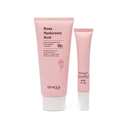 Пінка для вмивання з екстрактом троянди та гіалуроновою кислотою Bioaqua Rose Hyaluronic Acid Cleanser 100 г