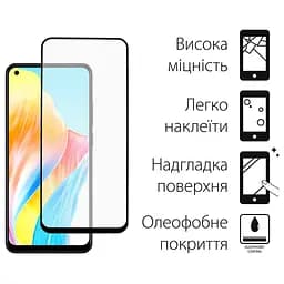 Скло захисне Dengos Full Glue Oppo A78 4G (black) (TGFG-313) - мініатюра 2