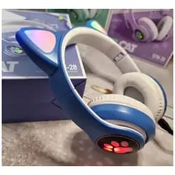 Бездротові дитячі навушники Cat Ear VZV-23M Bluetooth з котячими вушками сині - мініатюра 4