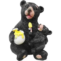 Статуетка у формі ведмедя на сонячних батареях для саду зі смоли