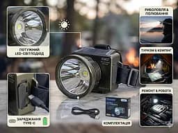 Налобний ліхтарик UKC K8 Pro FS - мініатюра 2