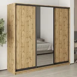 Шкаф-купе трехдверный MebelStar Комбо BG 2ДСП/Зеркало 220x60x210 см Дуб тахо (MBS-9222)