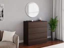 Комод Flamecame на 4 ящика с ручками на всю длинну из ДСП II FTX-4 Венге Темний