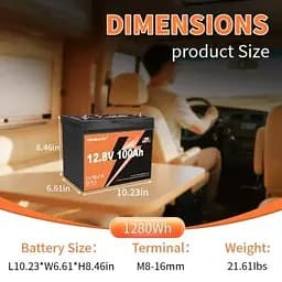 Батарея LiFePo4 YEAGULCH 12.8V - 100Ah (YEAGULCH-12,8V/100Ah) - мініатюра 3