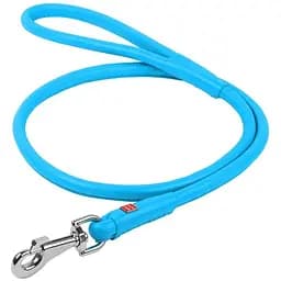 Повідець для собак Waudog Glamour шкіряний круглий, блакитний