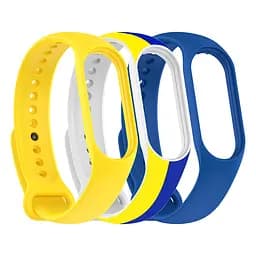 Комплект силіконових ремінців для фітнес браслетів Xiaomi Mi Band 3/4, Silicone, blue-yellow, зі зручною застібкою, на фітнес трекер та смарт годинник, ArmorStandart (ARM87025) - мініатюра 2