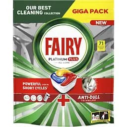 Таблетки для посудомоечных машин Fairy Platinum Plus All in One Lemon 71 шт. (8700216236126)