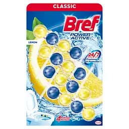 Туалетний блок Bref Сила актив Лимон Квадропак 200 г (50 г х 4 шт.)