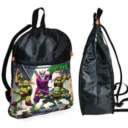 Рюкзак-мешок для обуви,спортивной формы Черепашки-ниндзя детская сумка для сменки с расширителем (01344)