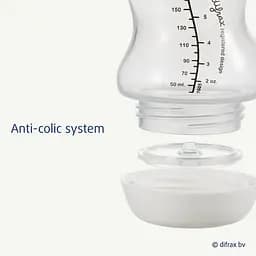 Скляна антиколікова пляшечка Difrax S-bottle Wide White з силіконовою соскою 310 мл (737FE White) - мініатюра 5