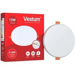 Круглый светодиодный встраиваемый светильник «без рамки» Vestum 12W 4100K 1-VS-5505