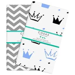 Набір наволочок Cosas Crown 50х70 см блакитний (SetPillow_CrownBlue_ZigZagGrey_50х70) - мініатюра 1