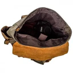 Зручний рюкзак з кишенями canvas 20111 Vintage сірий-коричневий - мініатюра 2