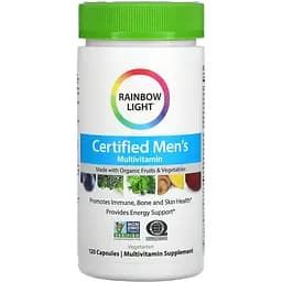 Мультивітаміни чоловічі Rainbow Light Certified Men's Multivitamin 120 вегетаріанських капсул