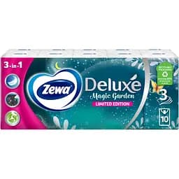 Набір носовичків Zewa Deluxe тришарові лімітована колекція 10 уп. по 10 шт.