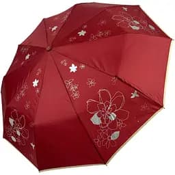 Женский складной зонтик механический Toprain 97 см бордовый