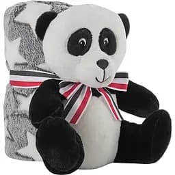 Плед Perletti Toys Paul Panda з м'якою іграшкою 120x80 см сірий/білий (P13070)
