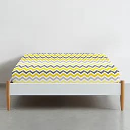 Простирадло Cosas полуторне 155х240 grey zigzag cs5, жовтий (ZigYellow_155) - мініатюра 2