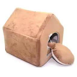 Будиночок для собак та котів Zoo-hunt Плюш коричневий №1 300х330х330 мм (ZH24753601-1)