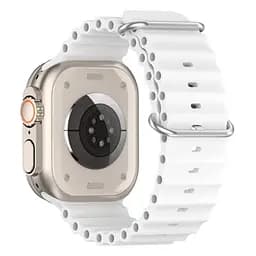 Силіконовий ремінець на смарт-годинник для Apple Watch 42,44,45,46,49 mm, Ocean Band, white, зі зручною застібкою, для годинника епл вотч, спортивний, ArmorStandart (ARM74249) - мініатюра 3