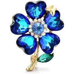 Брошь Цветок синий