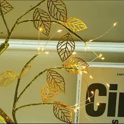 Світильник нічник Bonsai LED Дерево Роса 50 см з підсвіткою, USB та батарейки, сріблястий - мініатюра 6