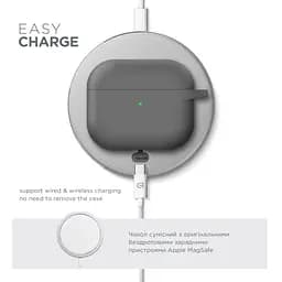 Силіконовий чохол для навушників Apple AirPods 3, Hang Case, сірий, ультратонкий захисний кейс товщиною 2 мм, захист від подряпин, пилу та ударів, компактний, з карабіном для кріплення, ArmorStandart (ARM60306) - мініатюра 7