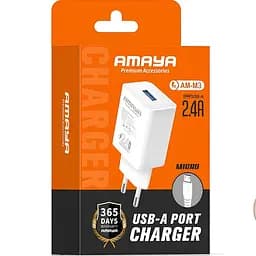 МЗП Amaya M3 2.4A (1USB-A) + кабель USB to MicroUSB White - мініатюра 2