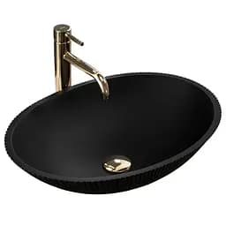 Умивальник Rea Della Black Matt накладний REA-U0274, Чорний матовий