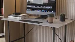Стіл письмовий LINE Тайм Ferrum-decor 750x1000x600 Чорний метал ДСП Бетон 16 мм (FRD-104877) - мініатюра 4