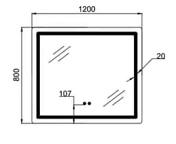 Дзеркало Qtap Mideya (MI2) прямокутне з LED-підсвічуванням Touch QT2078F12080 - мініатюра 4