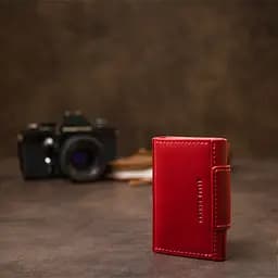 Шкіряна візитниця Grande Pelle 11412 червоний - мініатюра 8
