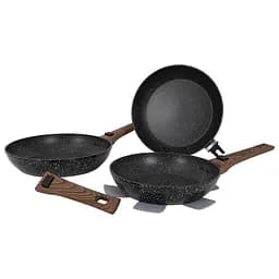 Набор сковородок алюминиевых 3 шт. Gimex Frying Pan Set 3 предмета Black (6979264)