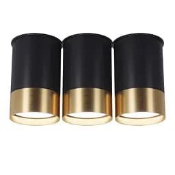 Точковий спот BP Black/White Gold трійний, PikArt арт. 25606 Золотий/чорний 1