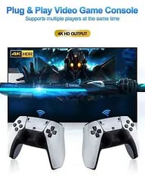 Ігрова приставка GameStick M8 Pro 2.4G Біло-чорний, HDMI-приставка для телевізора з бездротовими джойстиками - мініатюра 4
