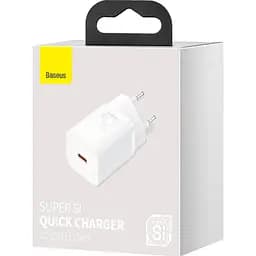 Мережевий зарядний пристрій Baseus Super Si Quick Charger 1C 25W White (CCSP020102) [78688] - мініатюра 8