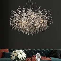 Изысканная серебряная люстра DIAMINA с хрустальными камнями Ст. 33007 CH | Line F