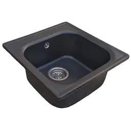 Мийка кухонна Valetti 1N гранітна, чорна 430х445 мм 