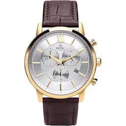 Чоловічий водонепроникний наручний годинник Royal London 41392-03 кварцовий із шкіряним ремінцем