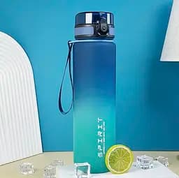 Пляшка для води з градієнтом для спорту та фітнесу ,750 мл,зелено - синя